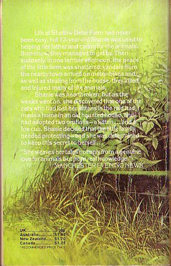 Joyce Stranger  NEVER TELL A SECRET magnified rear book cover image