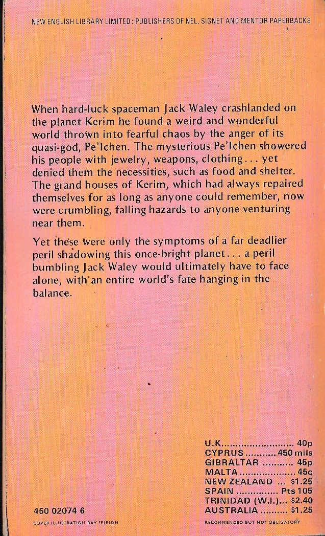 Kenneth Bulmer  TO OUTRUN DOOMSDAY magnified rear book cover image