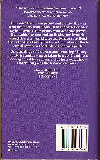 Catherine Cookson  HANNAH MASSEY magnified rear book cover image