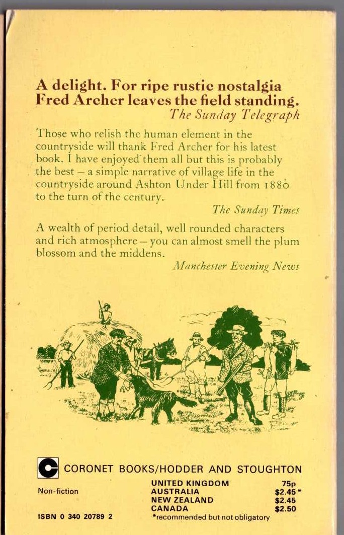 Fred Archer  GOLDEN SHEAVES, BLACK HORSES. A Portrait of Rural Life magnified rear book cover image