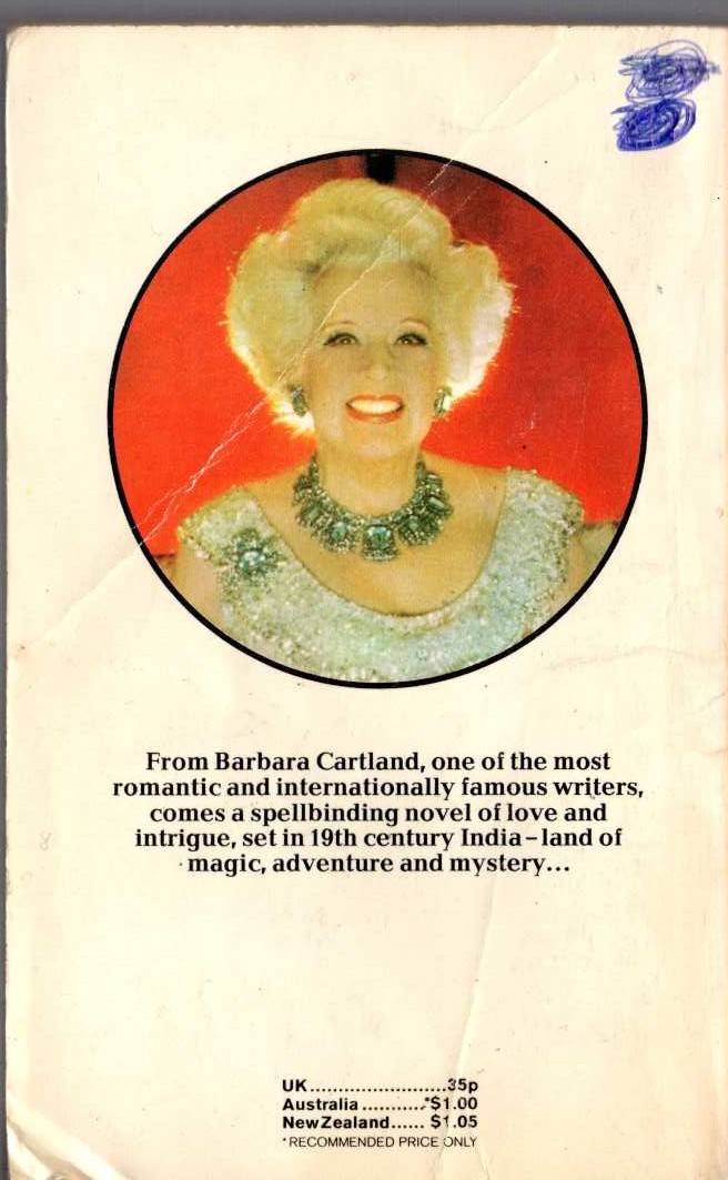 Barbara Cartland  THE KARMA OF LOVE magnified rear book cover image