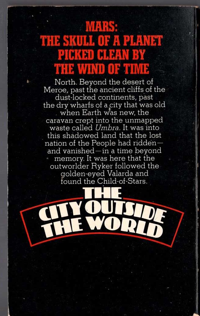 Lin Carter  THE CITY OUTSIDE THE WORLD magnified rear book cover image