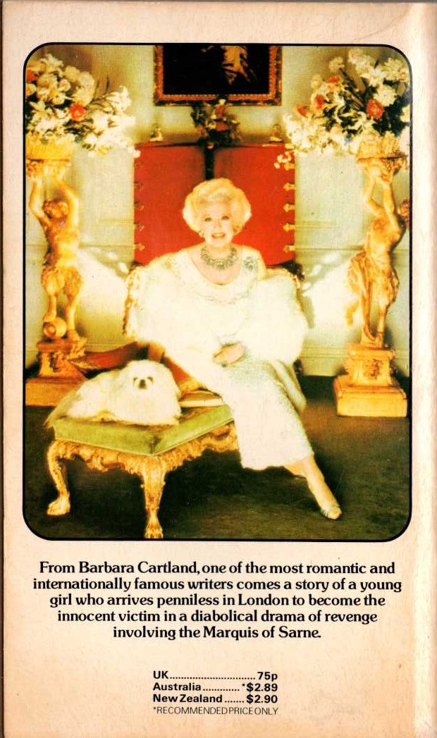 Barbara Cartland  LOVE HAS HIS WAY magnified rear book cover image