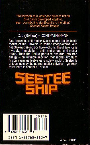 Jack Williamson  SEETEE SHIP magnified rear book cover image