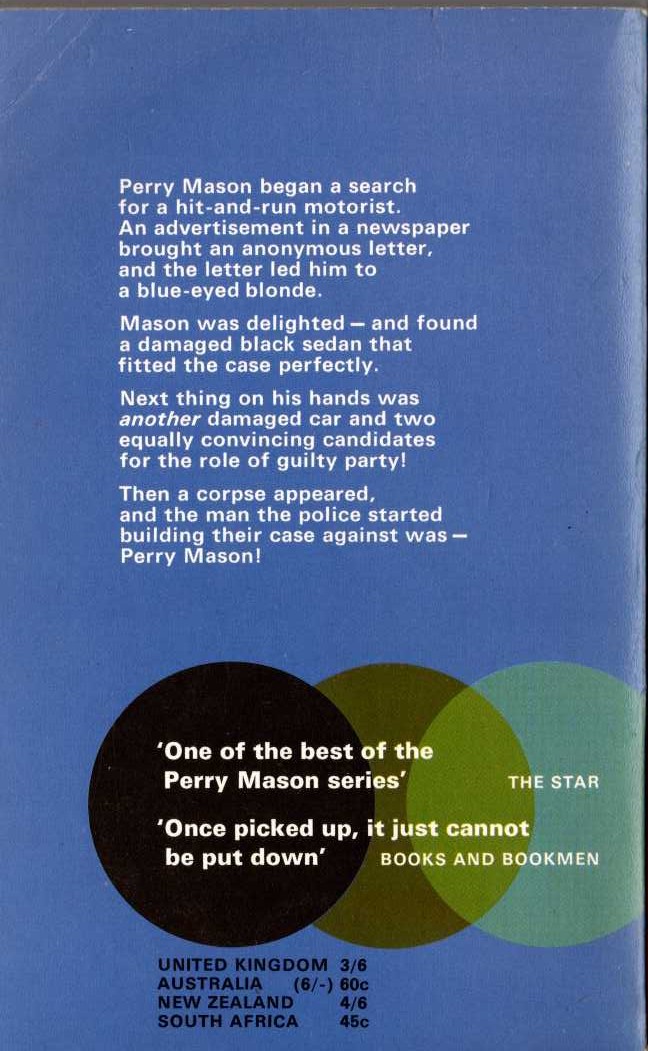 Erle Stanley Gardner  THE CASE OF THE CAUTIOUS COQUETTE magnified rear book cover image