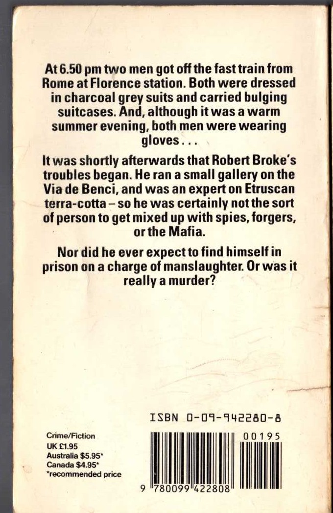 Michael Gilbert  THE ETRUSCAN NET magnified rear book cover image