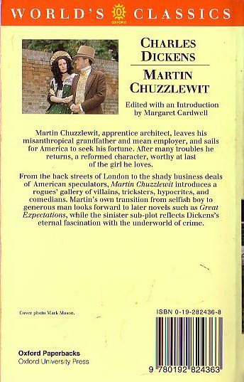 Charles Dickens  MARTIN CHUZZLEWIT (TV tie-in) magnified rear book cover image