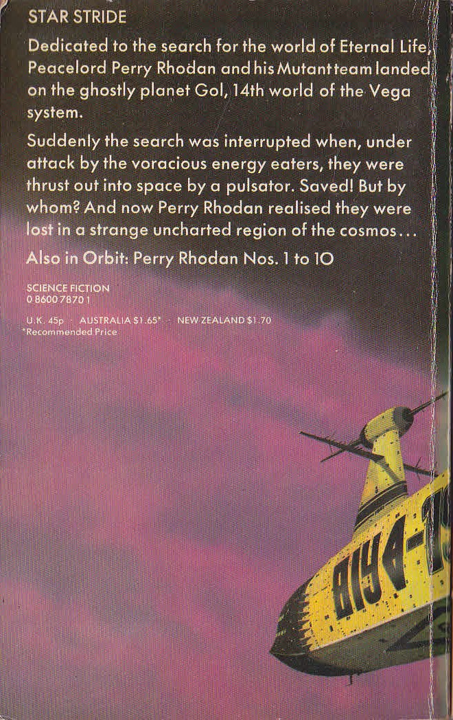 Kurt Mahr  #11 THE PLANET OF THE DYING SUN magnified rear book cover image