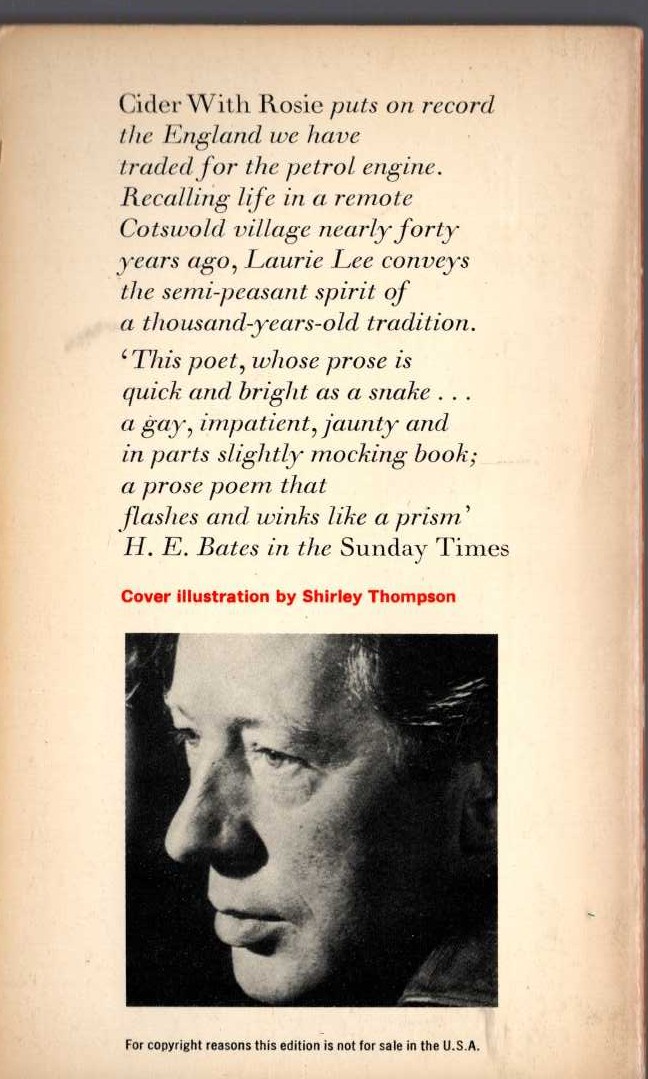 Laurie Lee  CIDER WITH ROSIE magnified rear book cover image