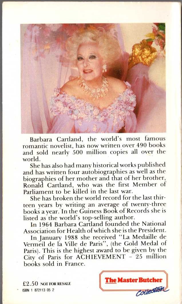Barbara Cartland  A HEART IN THE HIGHLANDS magnified rear book cover image