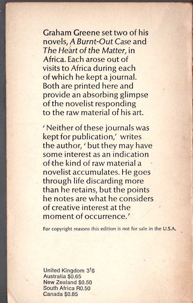 Graham Greene  IN SEARCH OF CHARACTER magnified rear book cover image