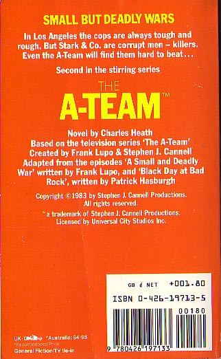 Charles Heath  THE A-TEAM 2: SMALL BUT DEADY WARS magnified rear book cover image