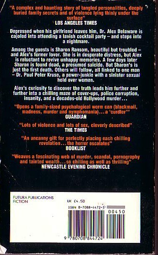 Jonathan Kellerman  SILENT PARTNER magnified rear book cover image