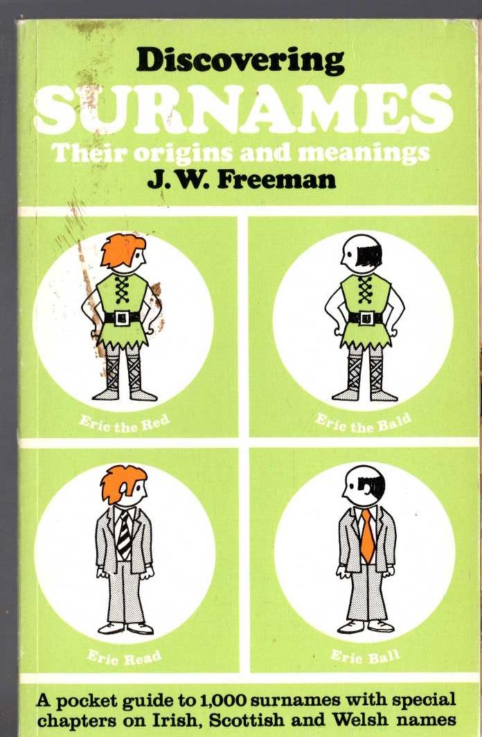 
\ DISCOVERING SURNAMES by J.W.Freeman front book cover image