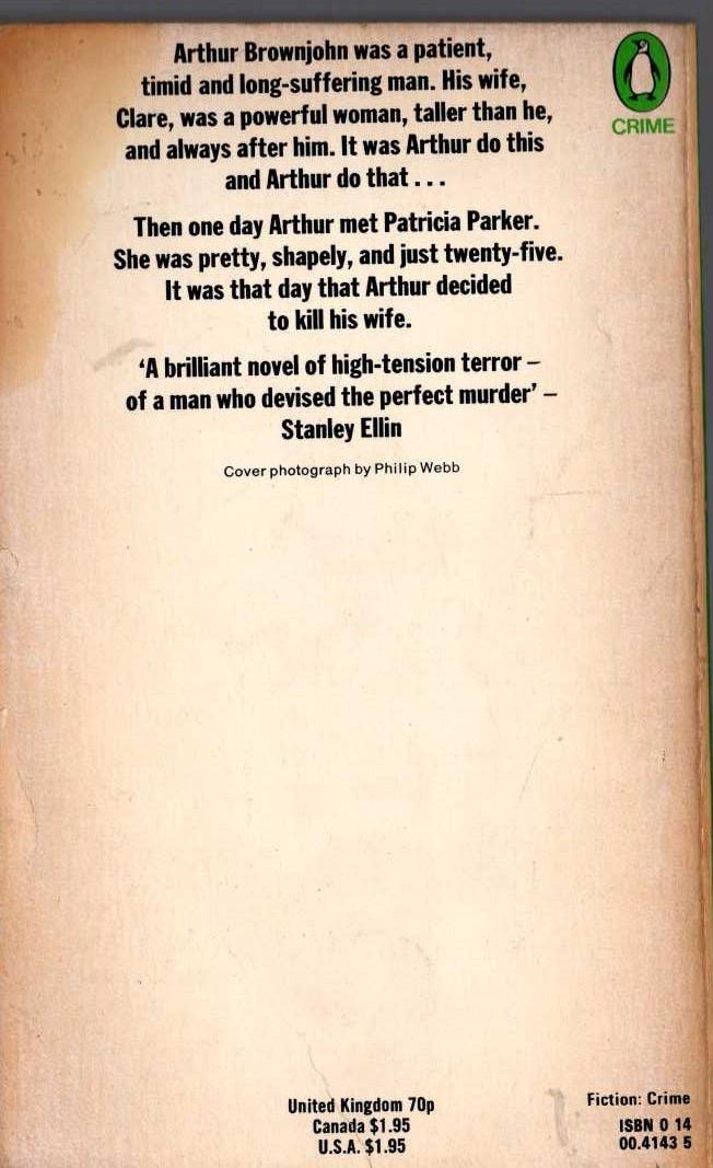 Julian Symons  THE MAN WHO KILLED HIMSELF magnified rear book cover image