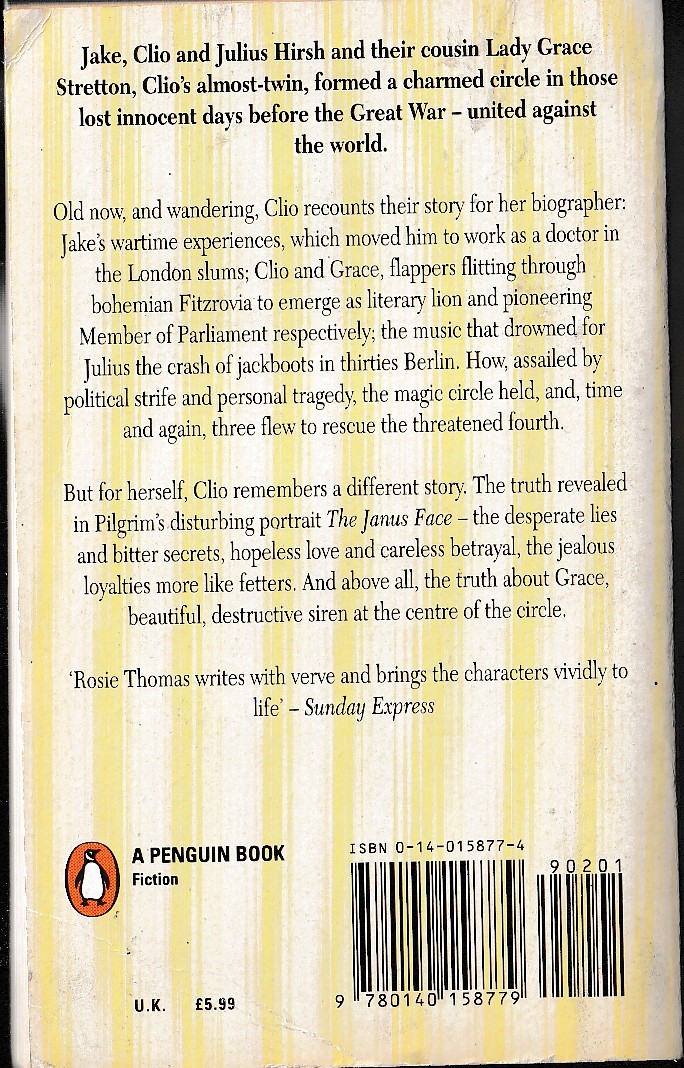 Rosie Thomas  ALL MY SINS REMEMBERED magnified rear book cover image