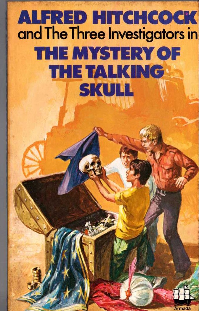 Alfred Hitchcock (introduces_The_Three_Invesitgators) THE MYSTERY OF THE TALKING SKULL front book cover image