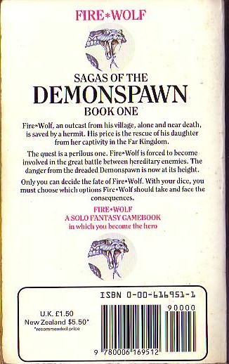 J.H. Brennan  FIRE - WOLF magnified rear book cover image