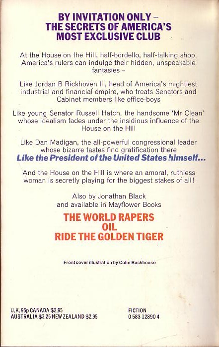 Jonathan Black  THE HOUSE ON THE HILL magnified rear book cover image