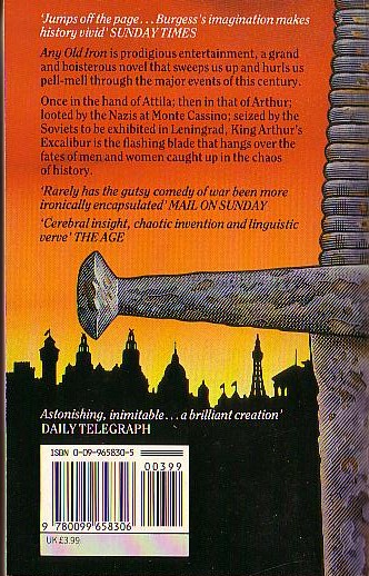 Anthony Burgess  ANY OLD IRON magnified rear book cover image