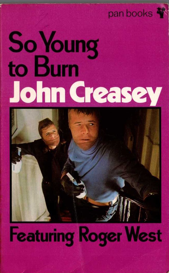 John Creasey  SO YOUNG TO BURN front book cover image