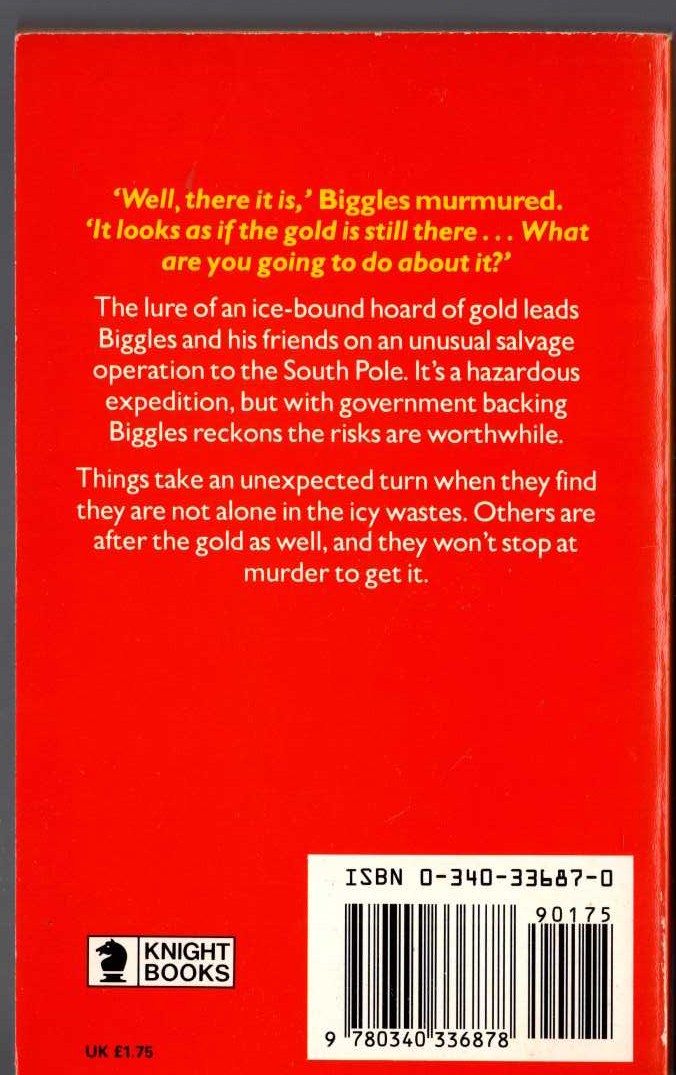 Captain W.E. Johns  BIGGLES BREAKS THE SILENCE magnified rear book cover image