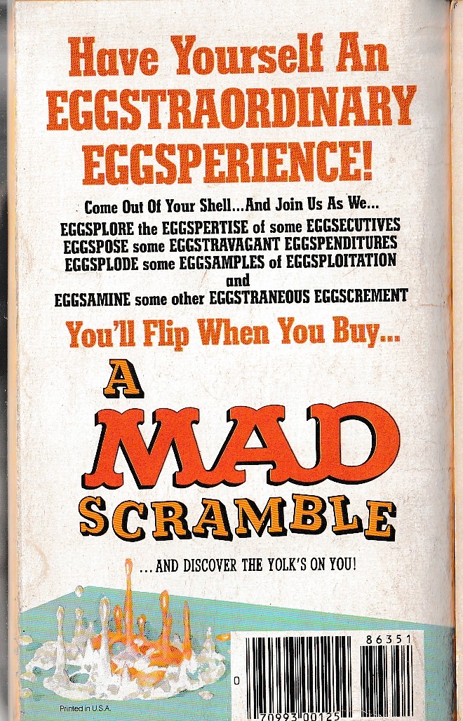 A MAD SCRAMBLE magnified rear book cover image