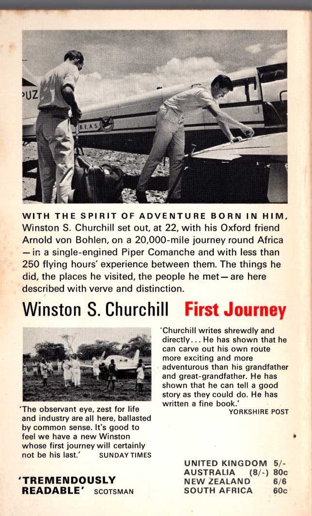 Winston S. Churchill  FIRST JOURNEY magnified rear book cover image