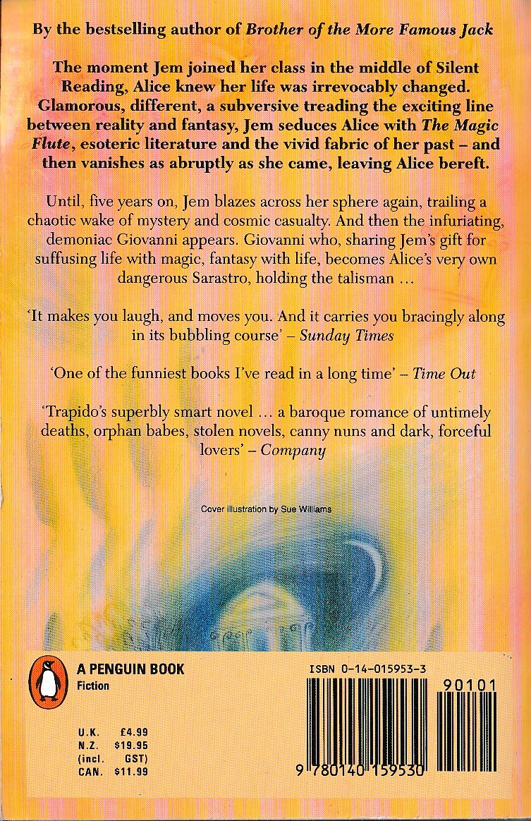Barbara Trapido  TEMPLES OF DELIGHT magnified rear book cover image
