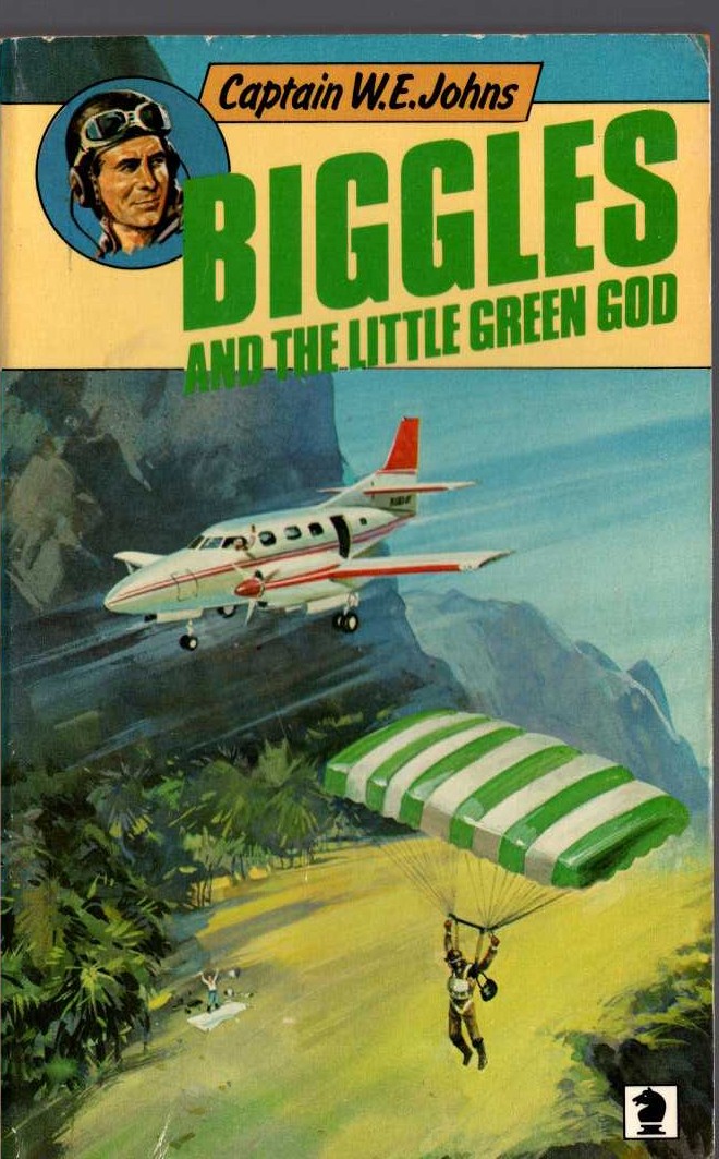 Captain W.E. Johns  BIGGLES AND THE LITTLE GREEN GOD front book cover image