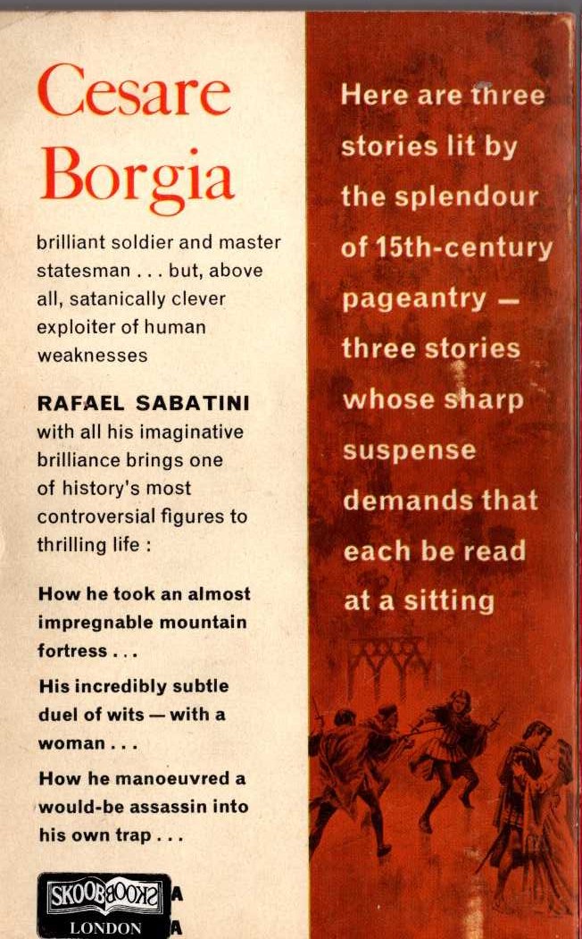 Rafael Sabatini  THE BANNER OF THE BULL magnified rear book cover image