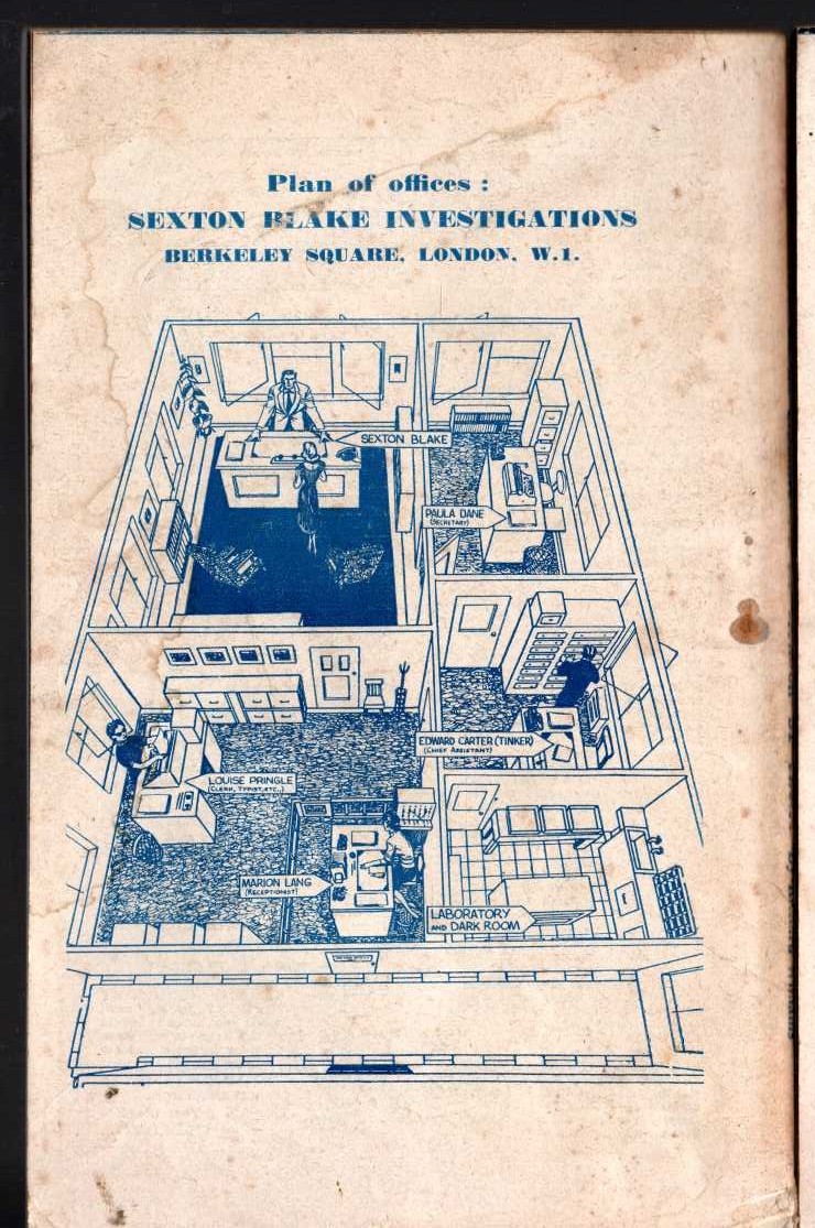 Richard Williams  MURDER BY PROXY (Sexton Blake) magnified rear book cover image