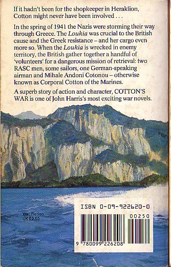 John Harris  COTTON'S WAR magnified rear book cover image