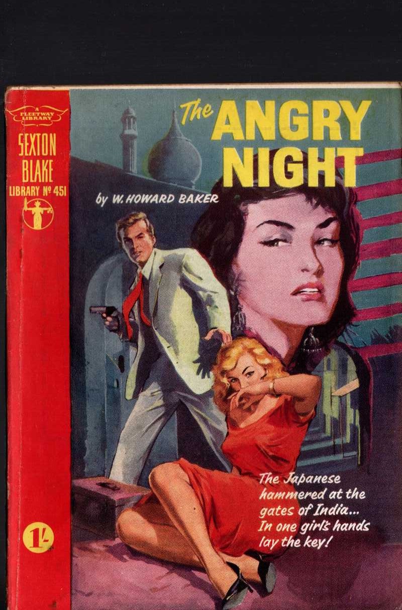 W.Howard Baker  THE ANGRY NIGHT (Sexton Blake) front book cover image