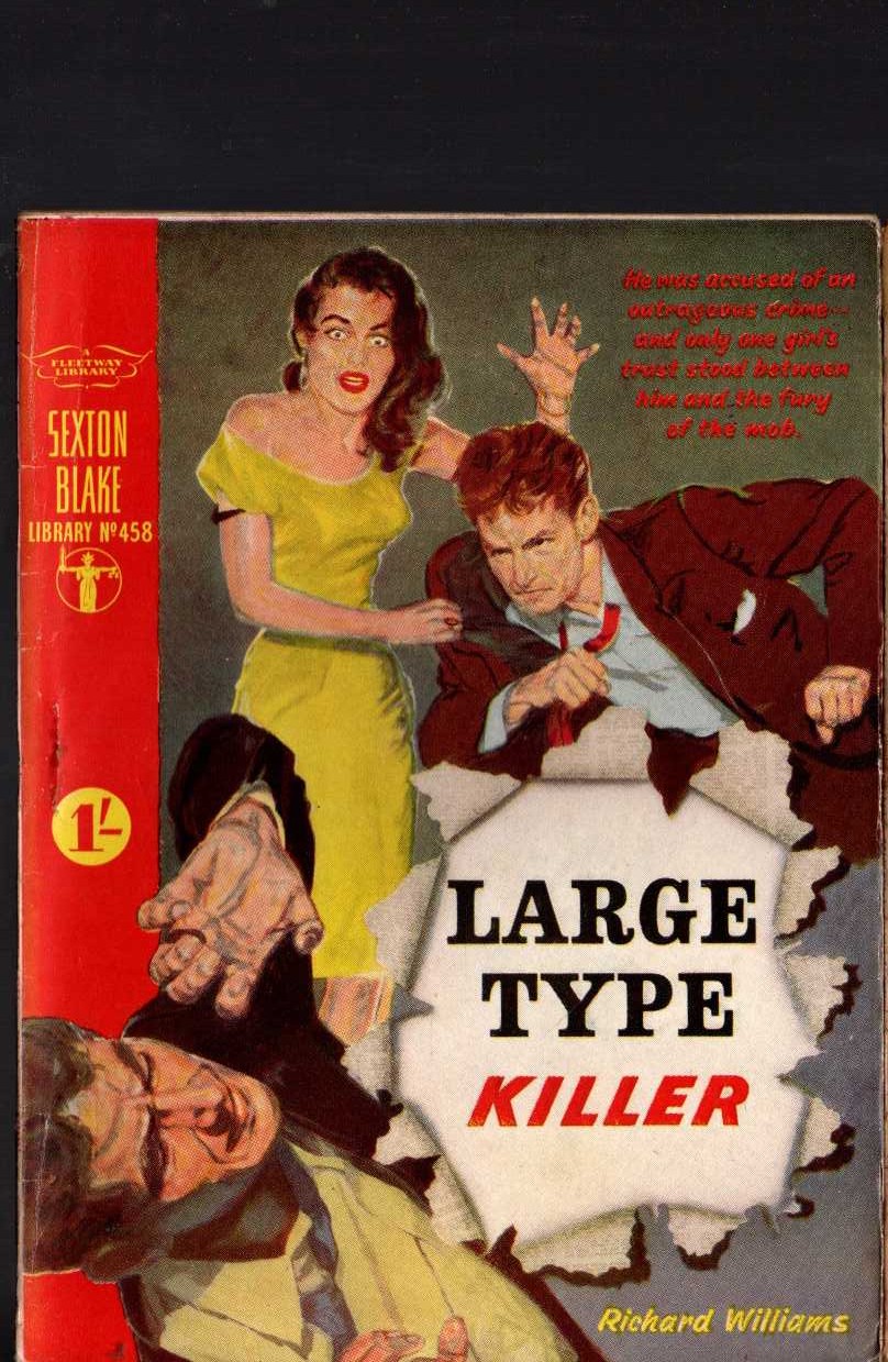 Richard Williams  LARGE TYPE KILLER (Sexton Blake) front book cover image
