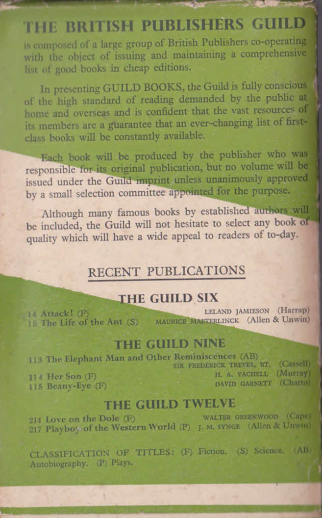 John M. Synge  PLAYS BY JOHN M.SYNGE: (..Western World..Tinker's Wedding..Shadow of the Glen) magnified rear book cover image