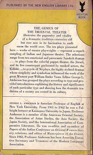 G.L. Anderson (Edits_&_Introduces) THE GENIUS OF THE ORIENTAL THEATER magnified rear book cover image