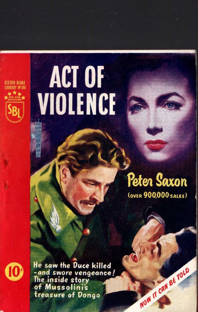 Peter Saxon  ACT OF VIOLENCE (Sexton Blake) front book cover image