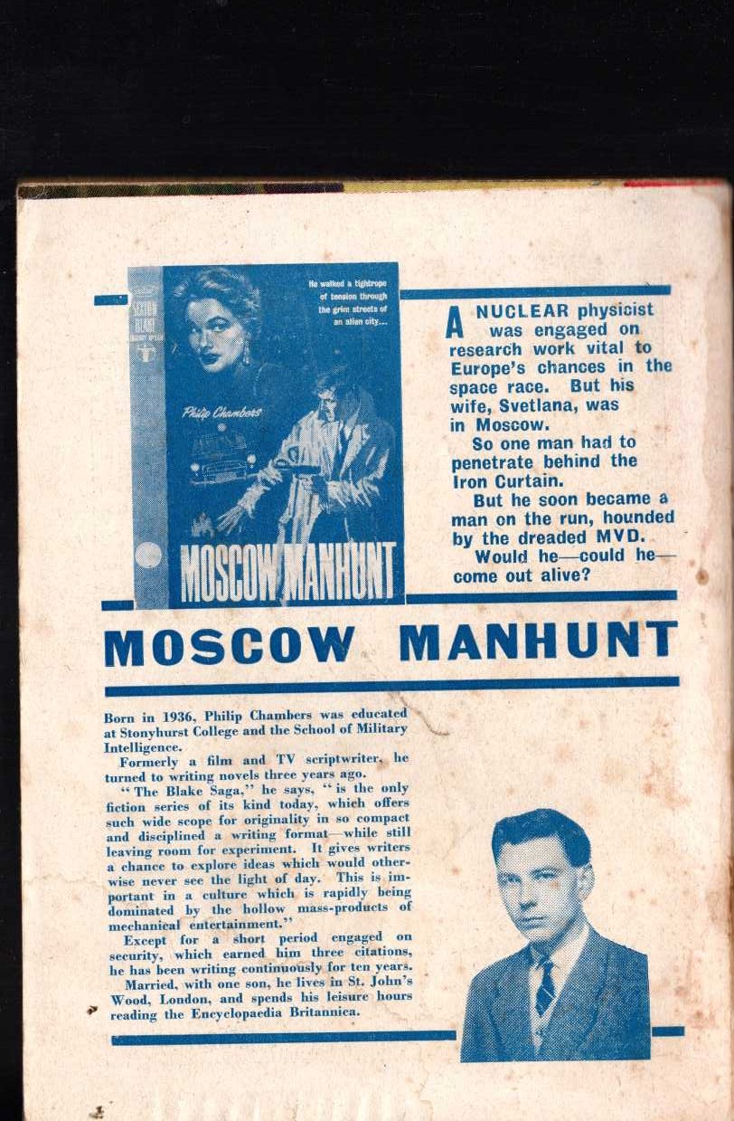 Philip Chambers  MOSCOW MANHUNT (Sexton Blake) magnified rear book cover image