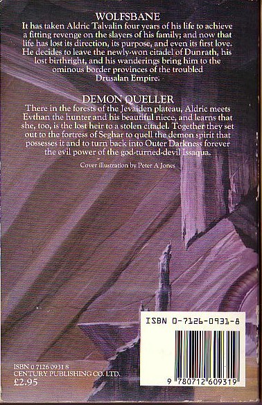 Peter Morwood  THE DEMON LORD magnified rear book cover image