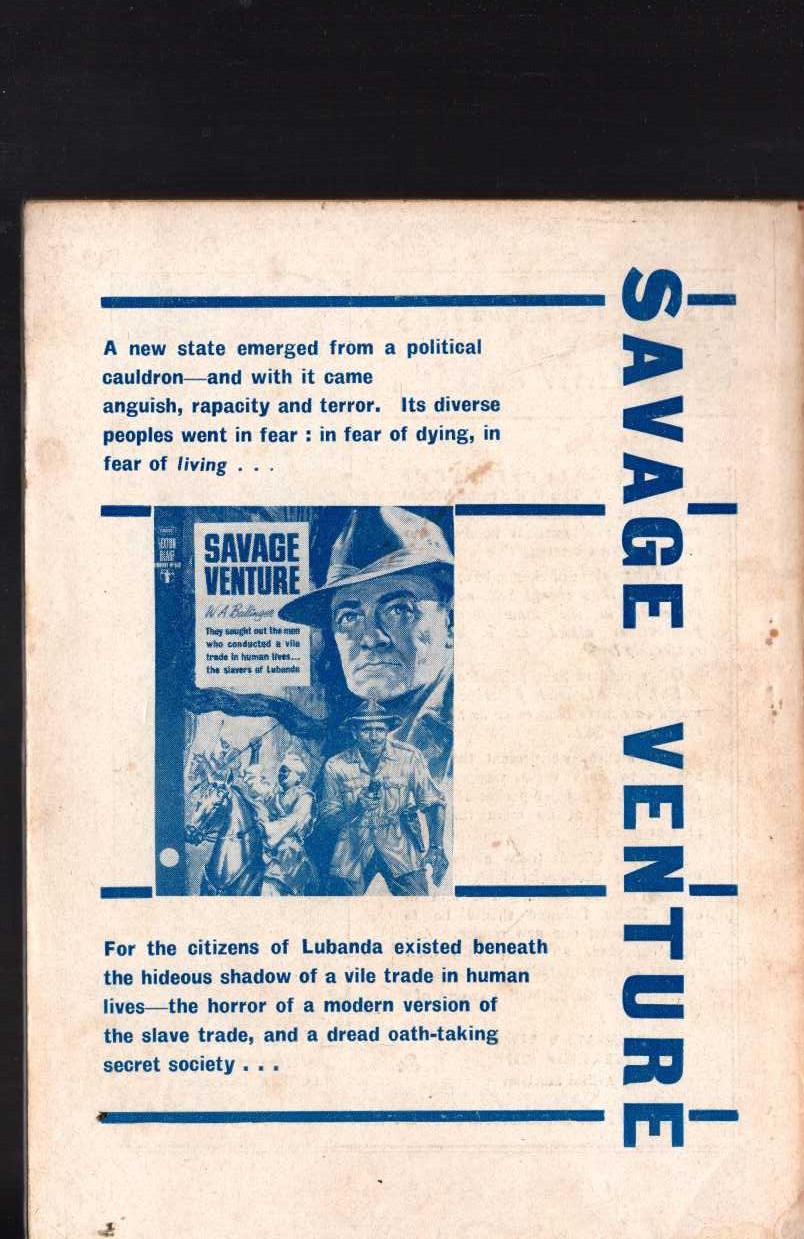 W.A. Ballinger  SAVAGE VENTURE (Sexton Blake) magnified rear book cover image