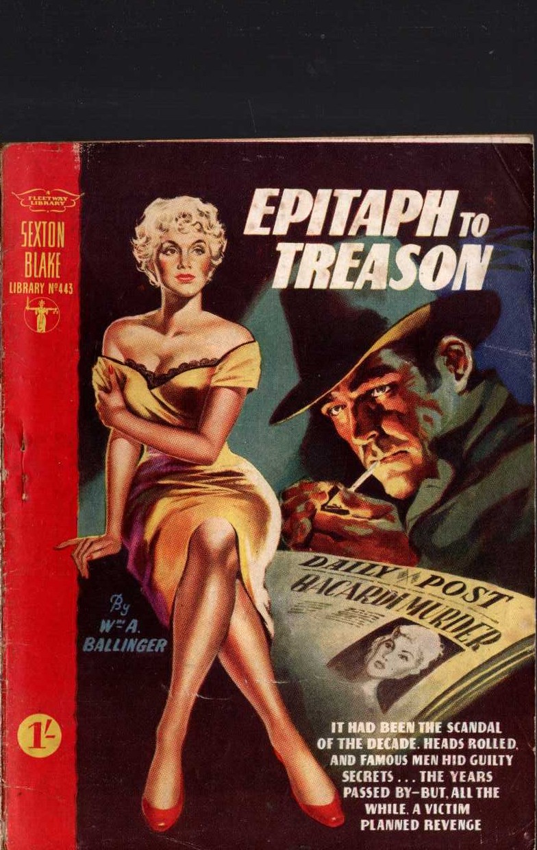 W.A. Ballinger  EPITAPH TO TREASON (Sexton Blake) front book cover image