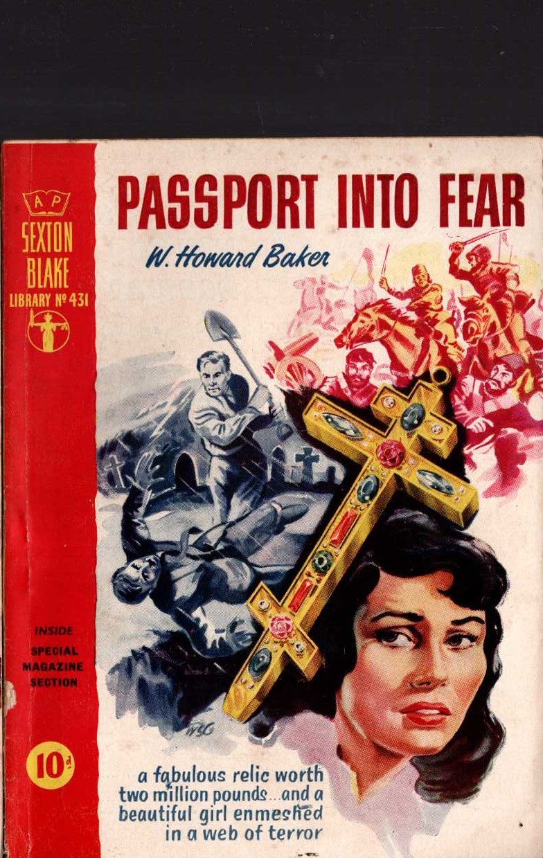 W.Howard Baker  PASSPORT INTO FEAR (Sexton Blake) front book cover image