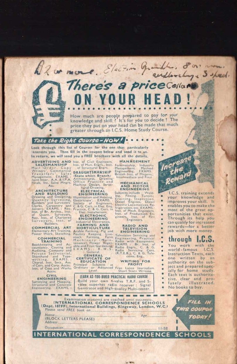 Jack Trevor Story  THE FRIGHTENED PEOPLE (Sexton Blake) magnified rear book cover image