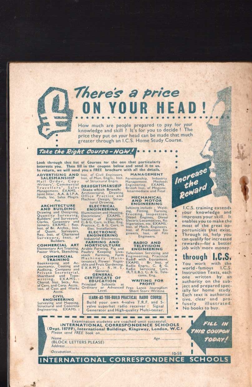 Martin Thomas  THE EVIL EYE (Sexton Blake) magnified rear book cover image