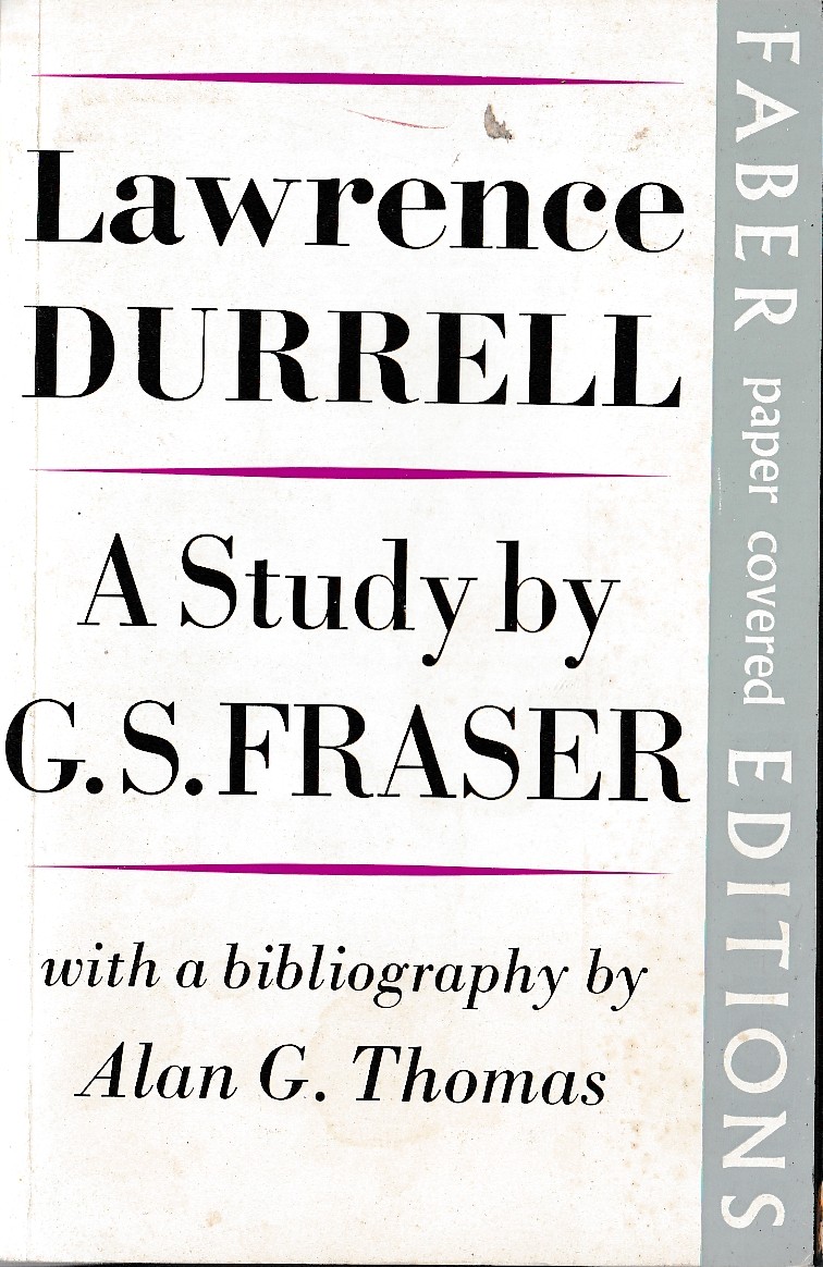 (G.S.Fraser) LAWRENCE DURRELL. A Study front book cover image