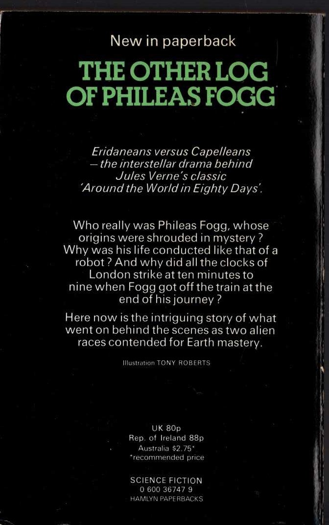 Philip Jose Farmer  THE OTHER LOG OF PHILEAS FOGG magnified rear book cover image
