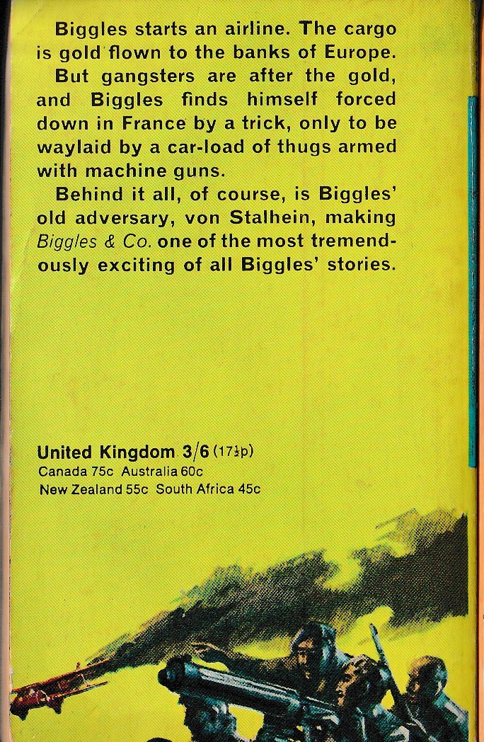 Captain W.E. Johns  BIGGLES & CO. magnified rear book cover image