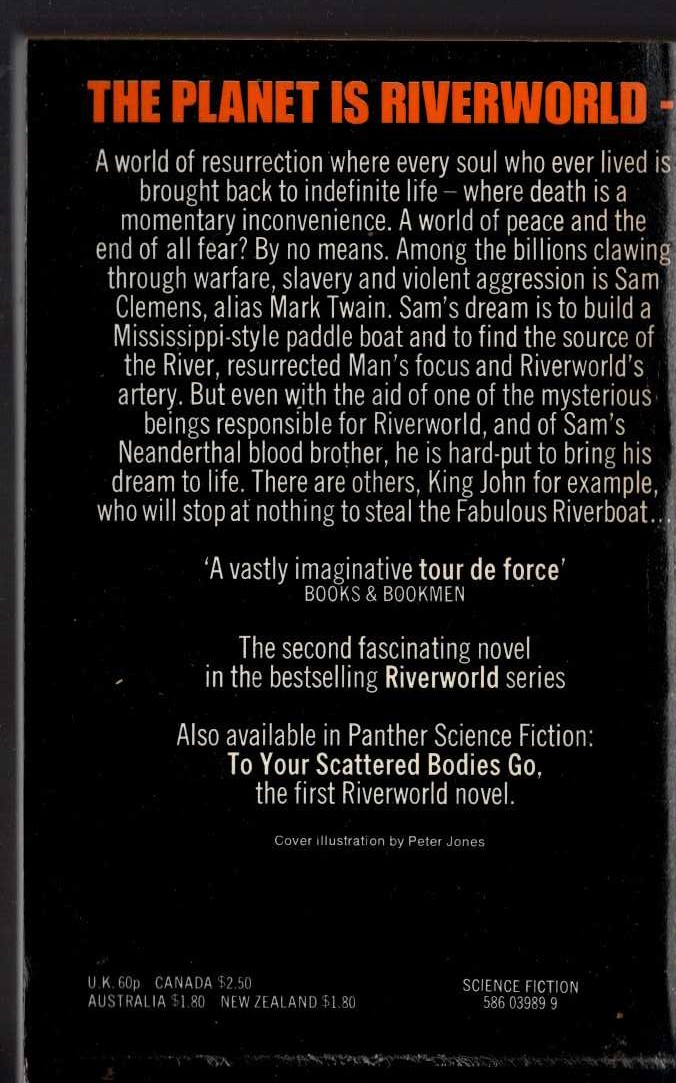 Jack Vance  SLAVES OF THE KLAU magnified rear book cover image