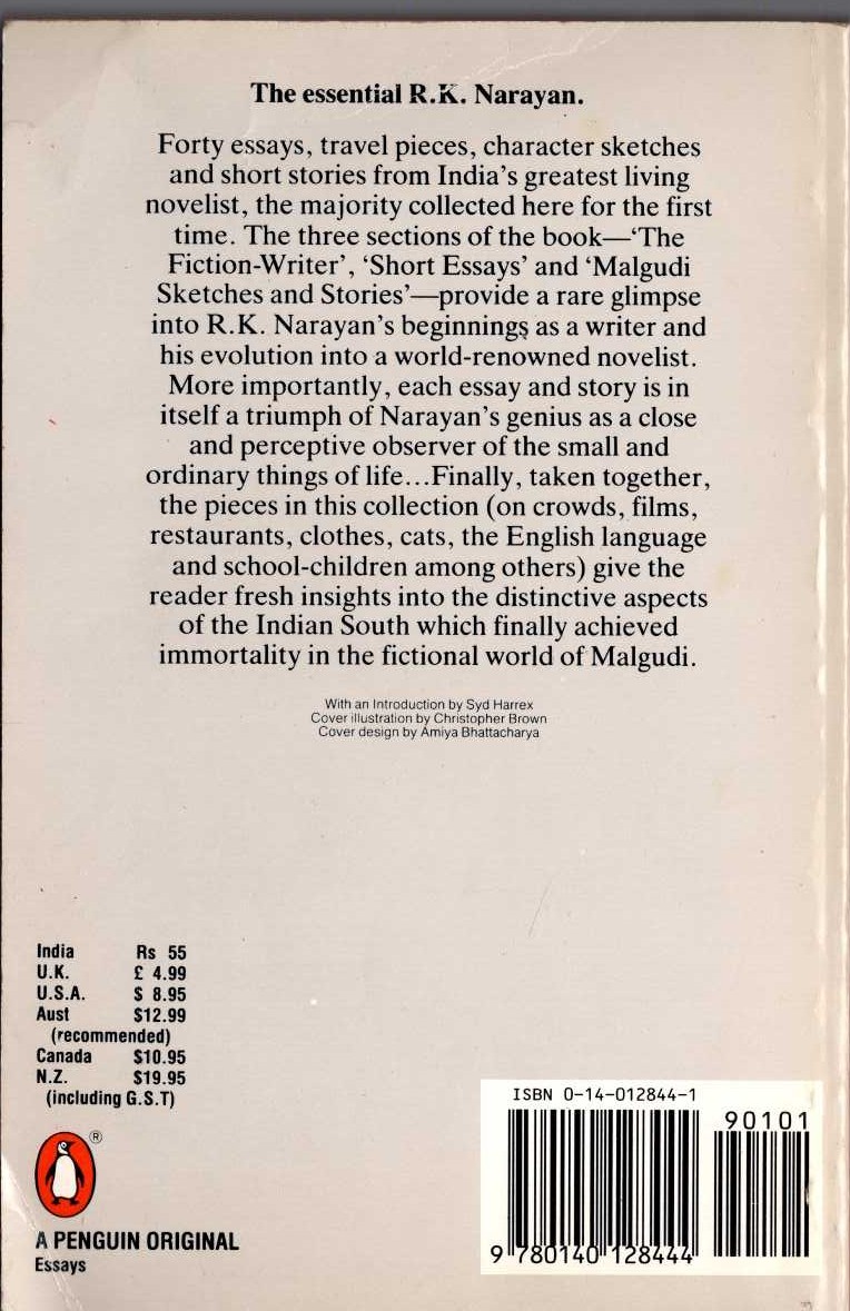 R.K. Narayan  A STORY-TELLER'S WORLD magnified rear book cover image